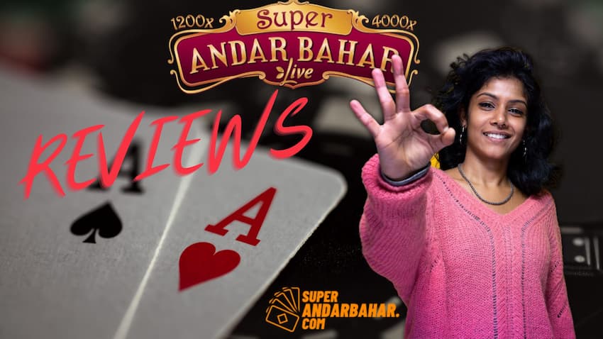 Read Super Andar Bahar table card game players' reviews at superandarbahar.com pictured.